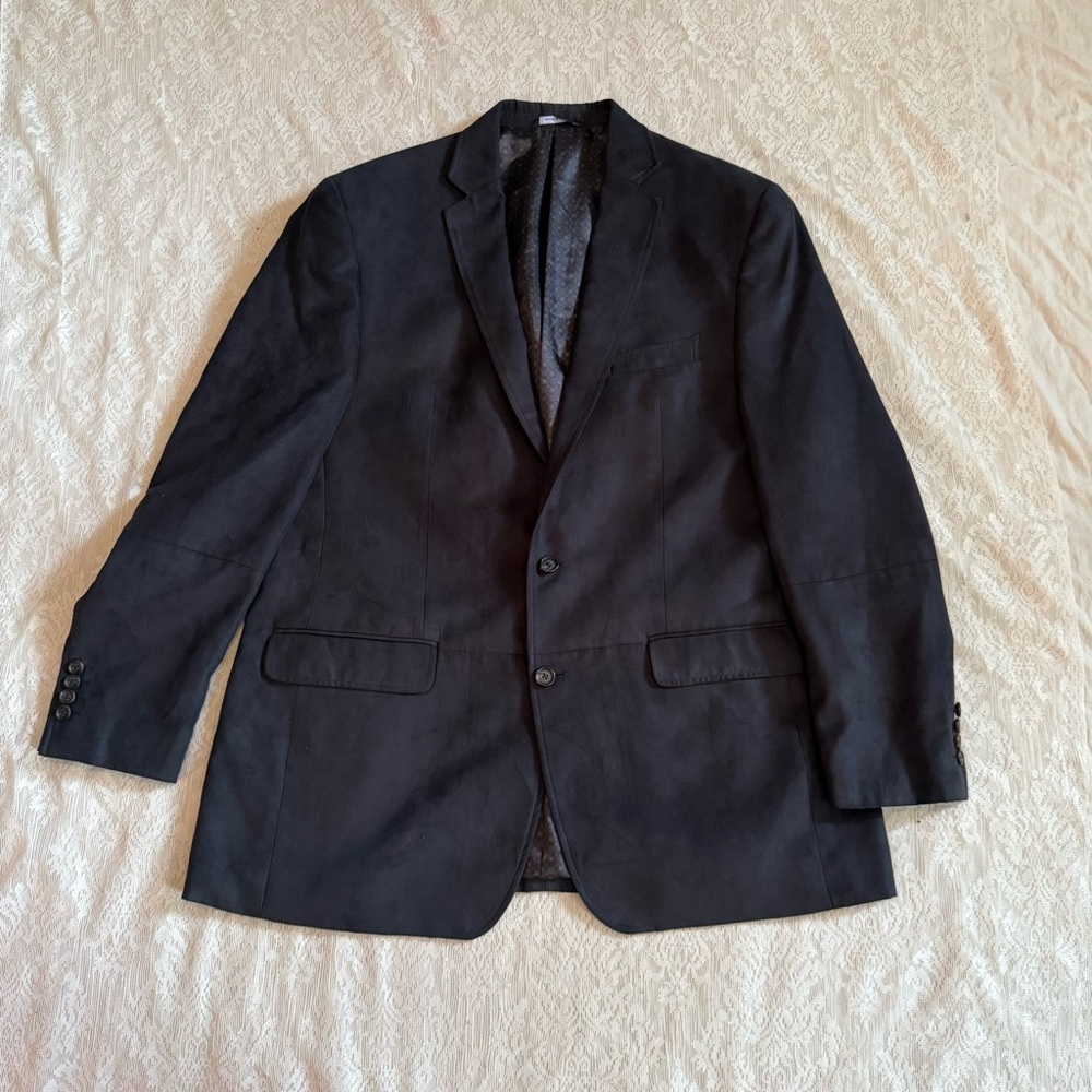 Ralph Ralph Lauren faux suede double vented navy blazer